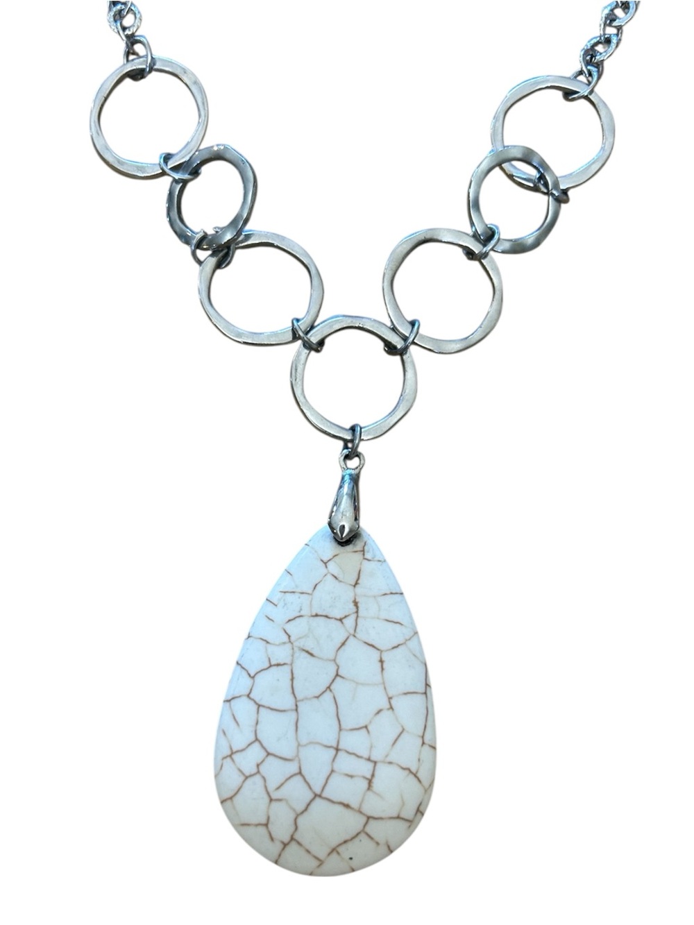 White/Silver Toned Statement Necklace